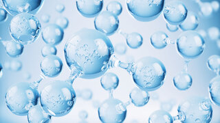 Depiction of a hydrogen molecules.